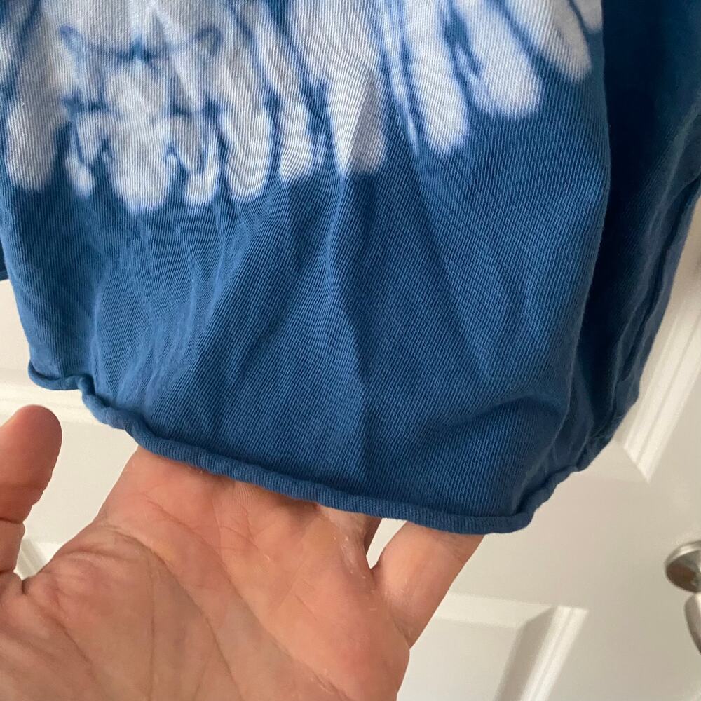 Raquel Allegra Women's T Shirt size 0 Tie Dye Peace T Shirt Blue White - Picture 3 of 14